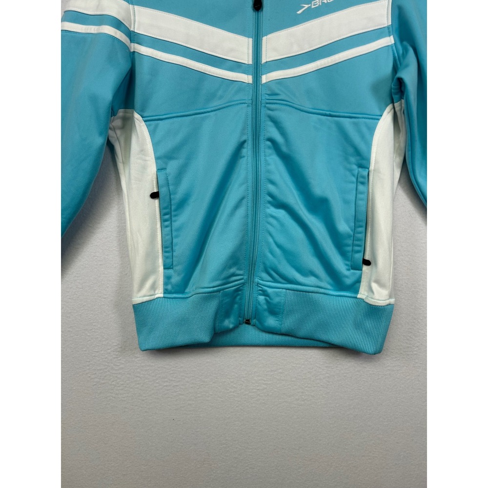 Athletic Brooks Womens Medium Blue Full Zip Equilibrium Track Jacket Star Logo - Picture 9 of 10